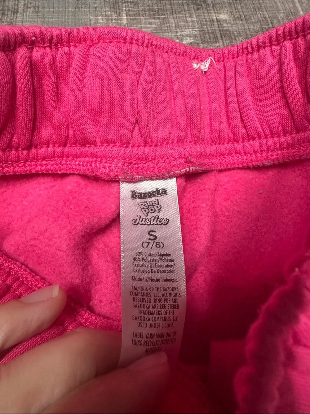 Pink Justice Pants has Ring Pop and Bazooka Bubble Gum Prints sweatpants